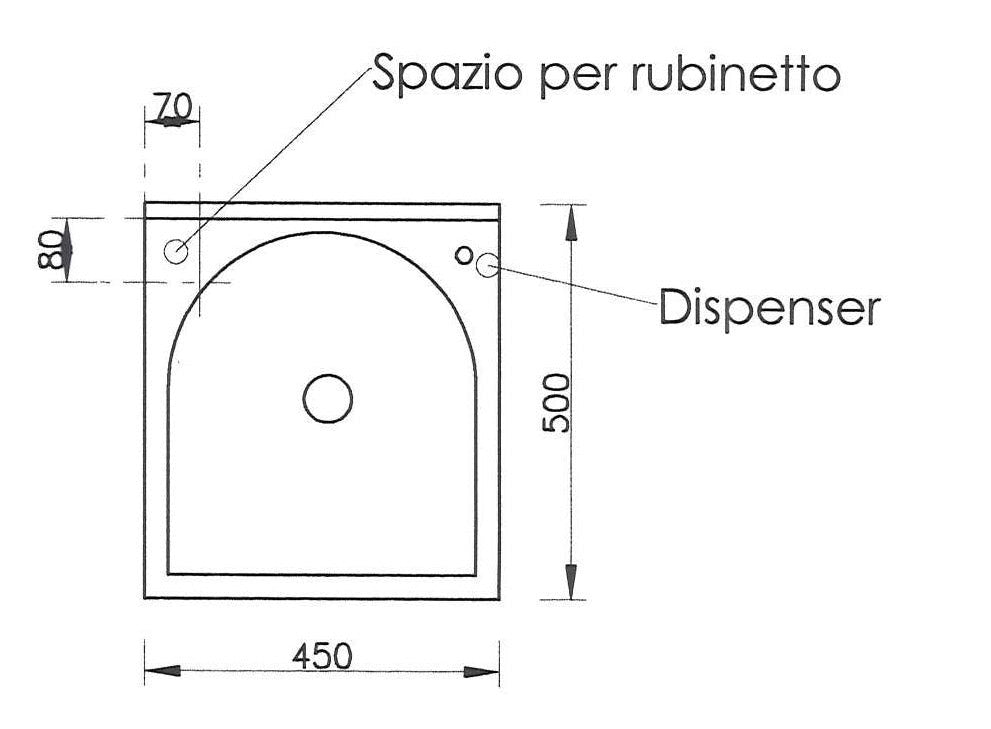 Mobile Lavatoio 45x50x85cm Anta Asse in Legno Montegrappa Marella Bianco Destra