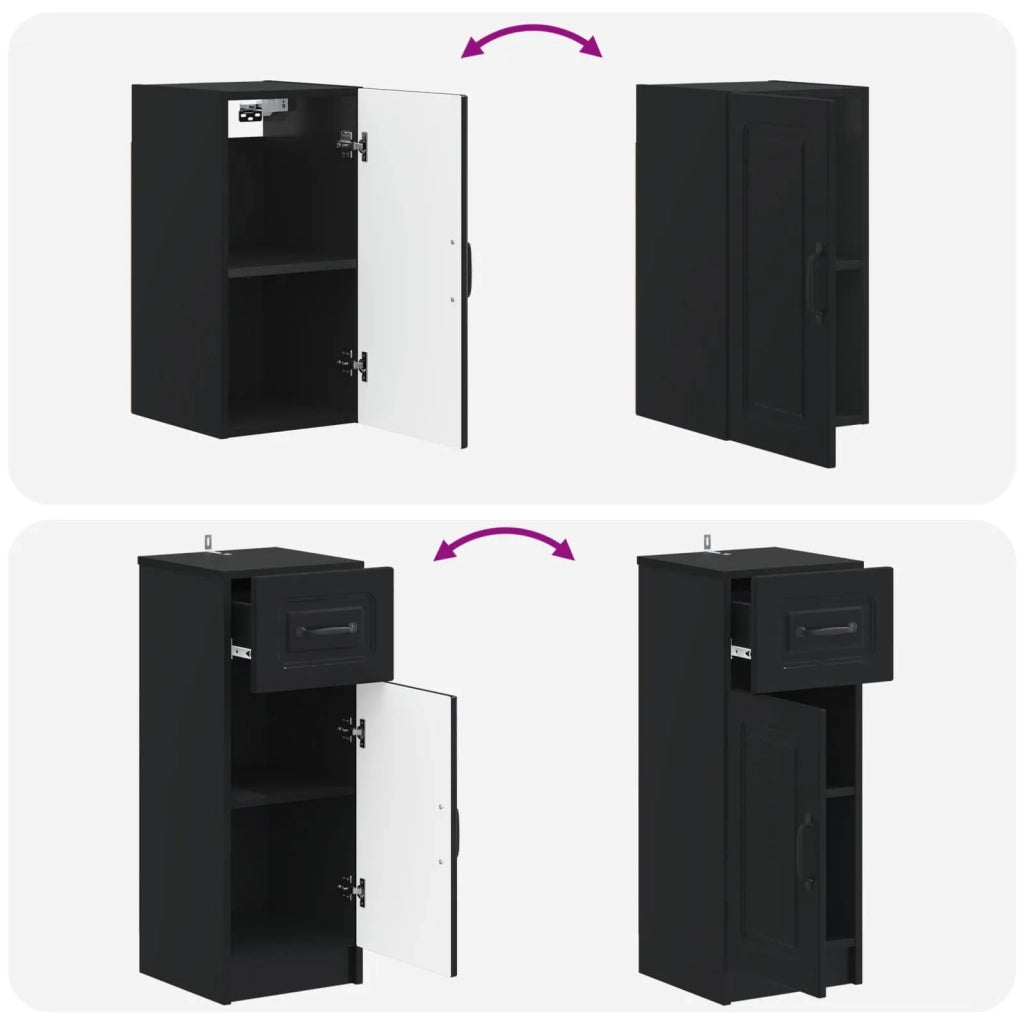 Set di armadietti da bagno in 3 pezzi UTRECHT Nero 3417811