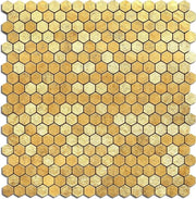 Tegoli da parete 3D autofissanti - Metallic oro - Resistente al calore - Penny a sei punte - 10 fogli