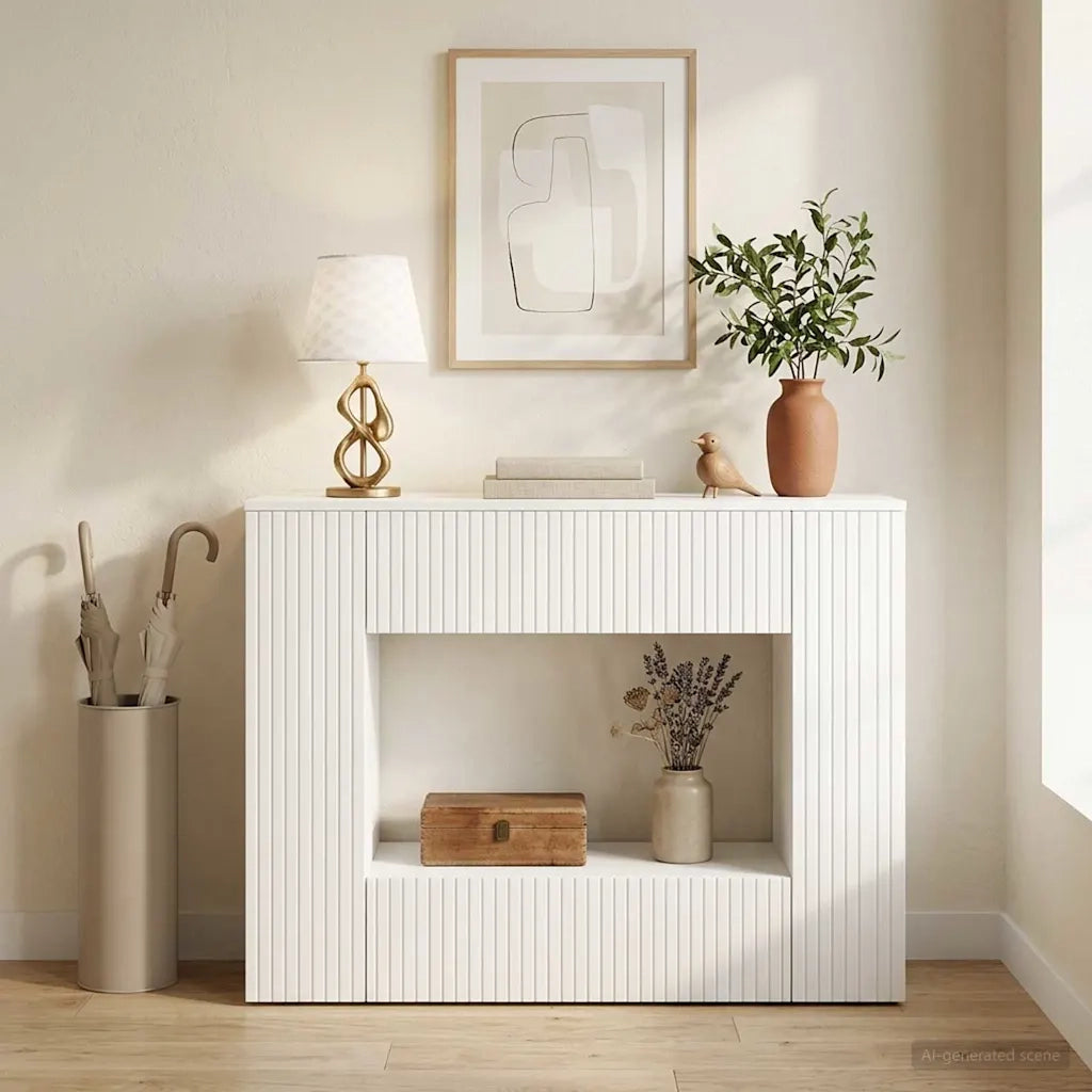 Tavolo consolle Bianco 101 x 29 x 74 cm Legno ingegnerizzato 899877