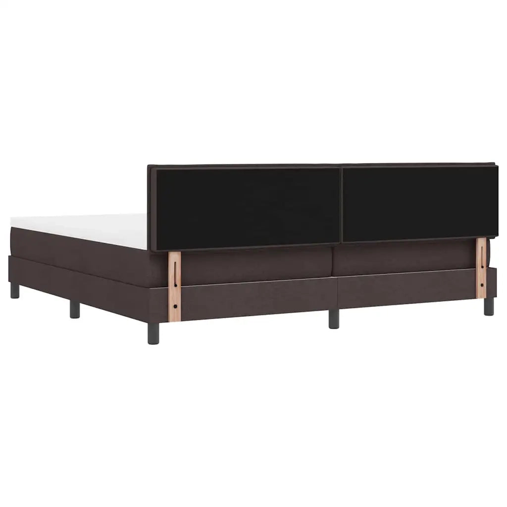 Letto a molle con testiera Marrone Scuro 200 x 200 cm Tessuto 3342236