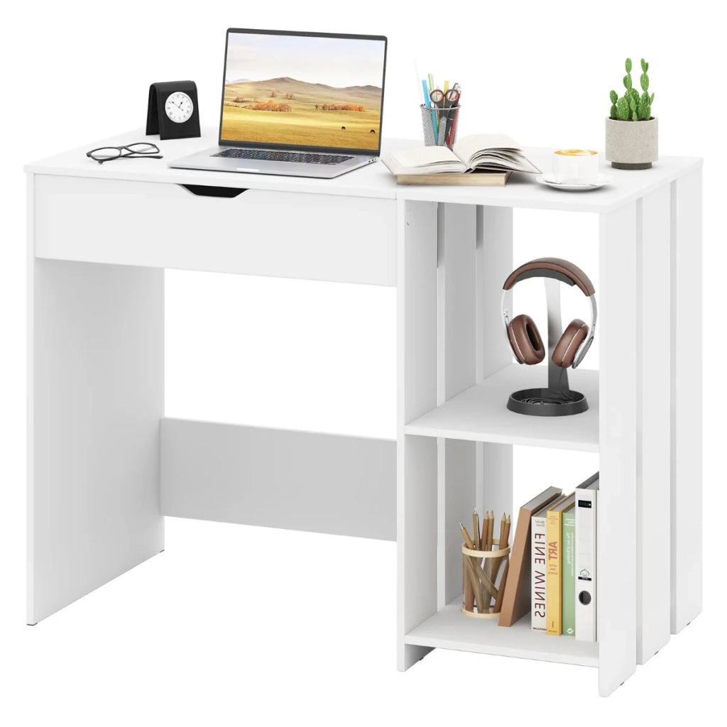 Scrivania per computer con piano sollevabile 100 x 49 x 75 cm design ergonomico moderno truciolato bianco 20_0010914