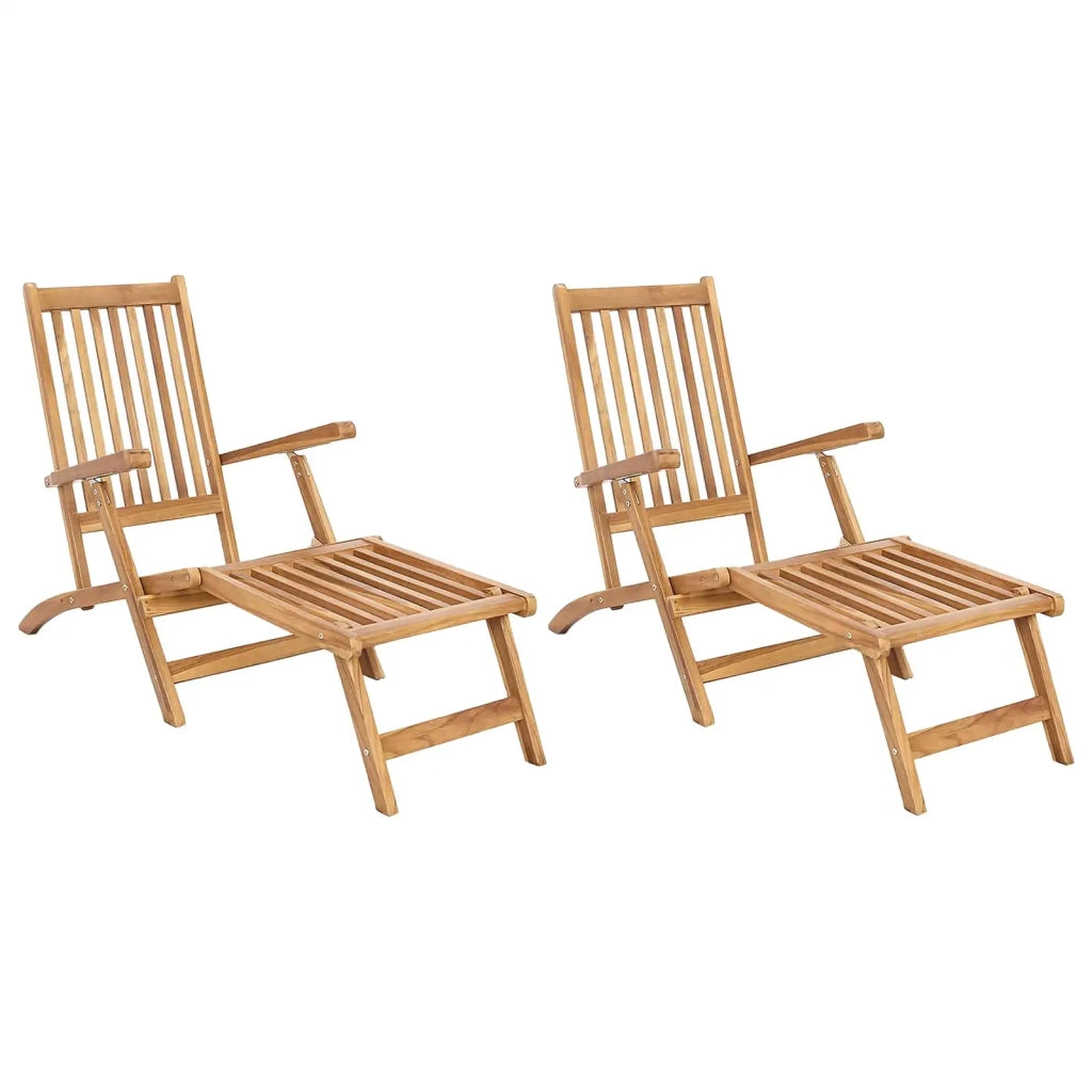 Sedia da Ponte Pieghevole 2 pcs Naturale Legno di teak solido 3426519