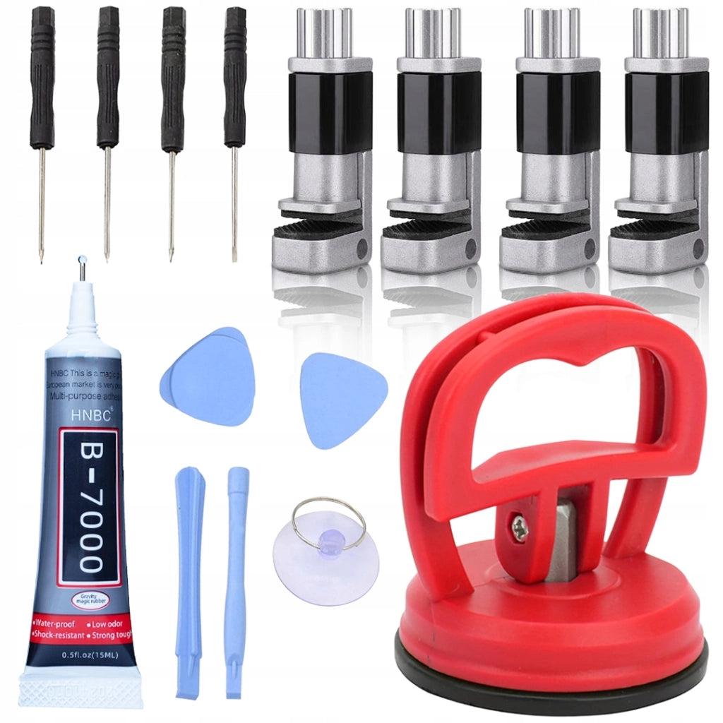 Set Riparazione LCD Rosfix 4in1 – Strumenti 10in1 + Colla B7000 15ml + Ventosa 55mm + 4x Morsa LCD