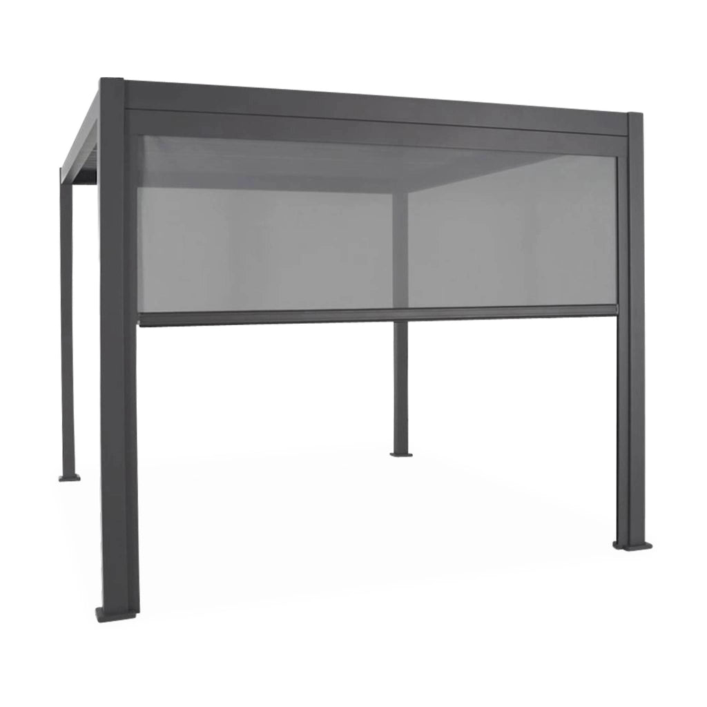 Pergola bioclimatica 3x4m in alluminio + tenda da sole 3m, antracite