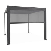 Pergola bioclimatica 3x4m in alluminio + tenda da sole 3m, antracite