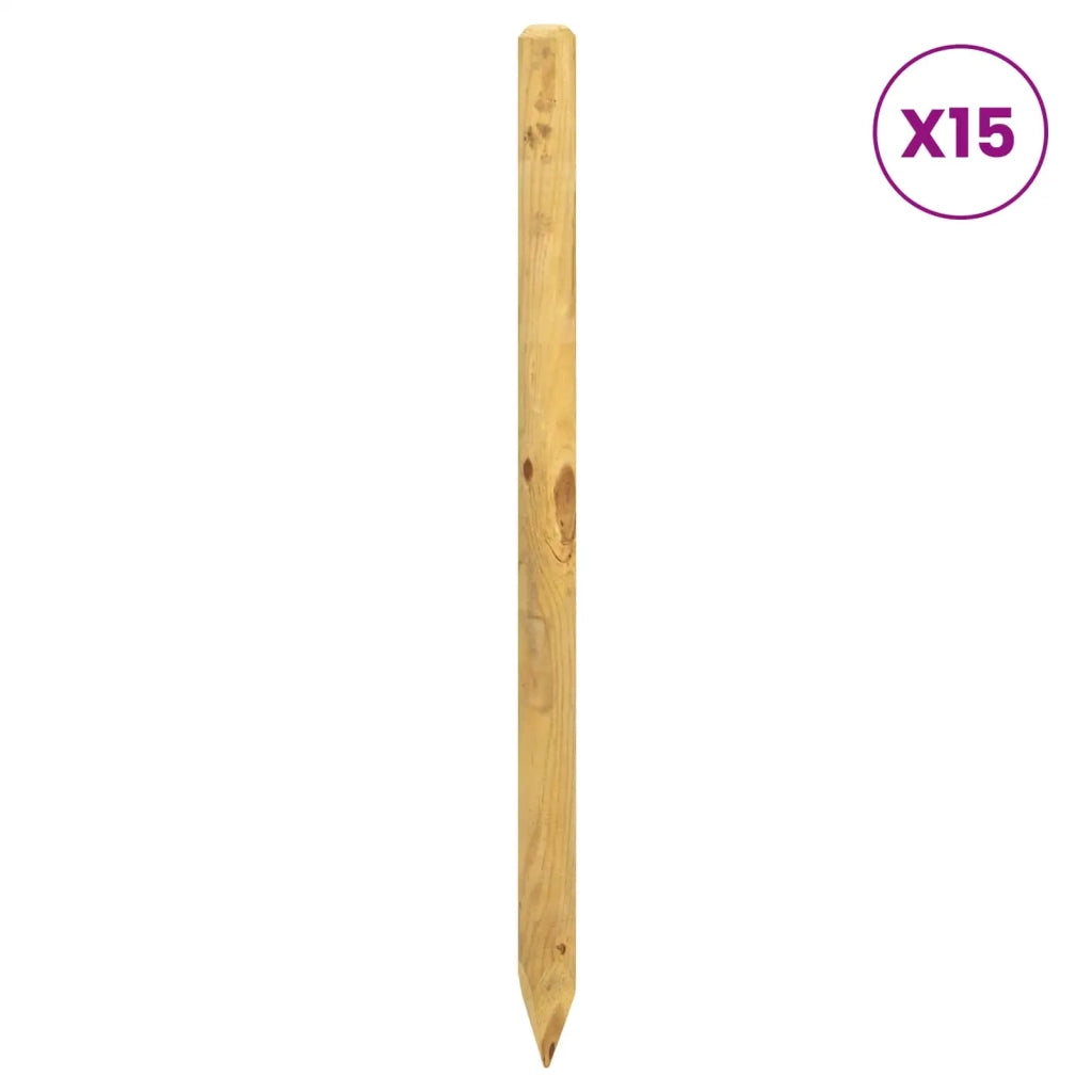Pali per Recinzione 15 pz Verde 60 cm Legno Massello di Pino 42041759