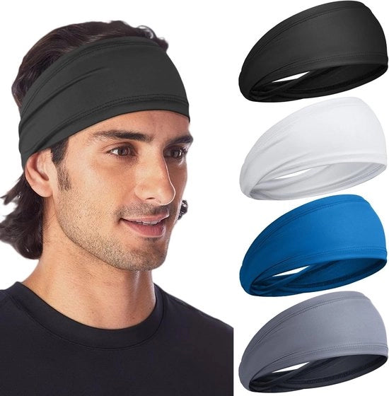 Set di 4 Fasciature per Capelli Antiscivolo per Donna, Fasciatura per Capelli con Funzione di Assorbimento del Sudore per Corsa e Fitness