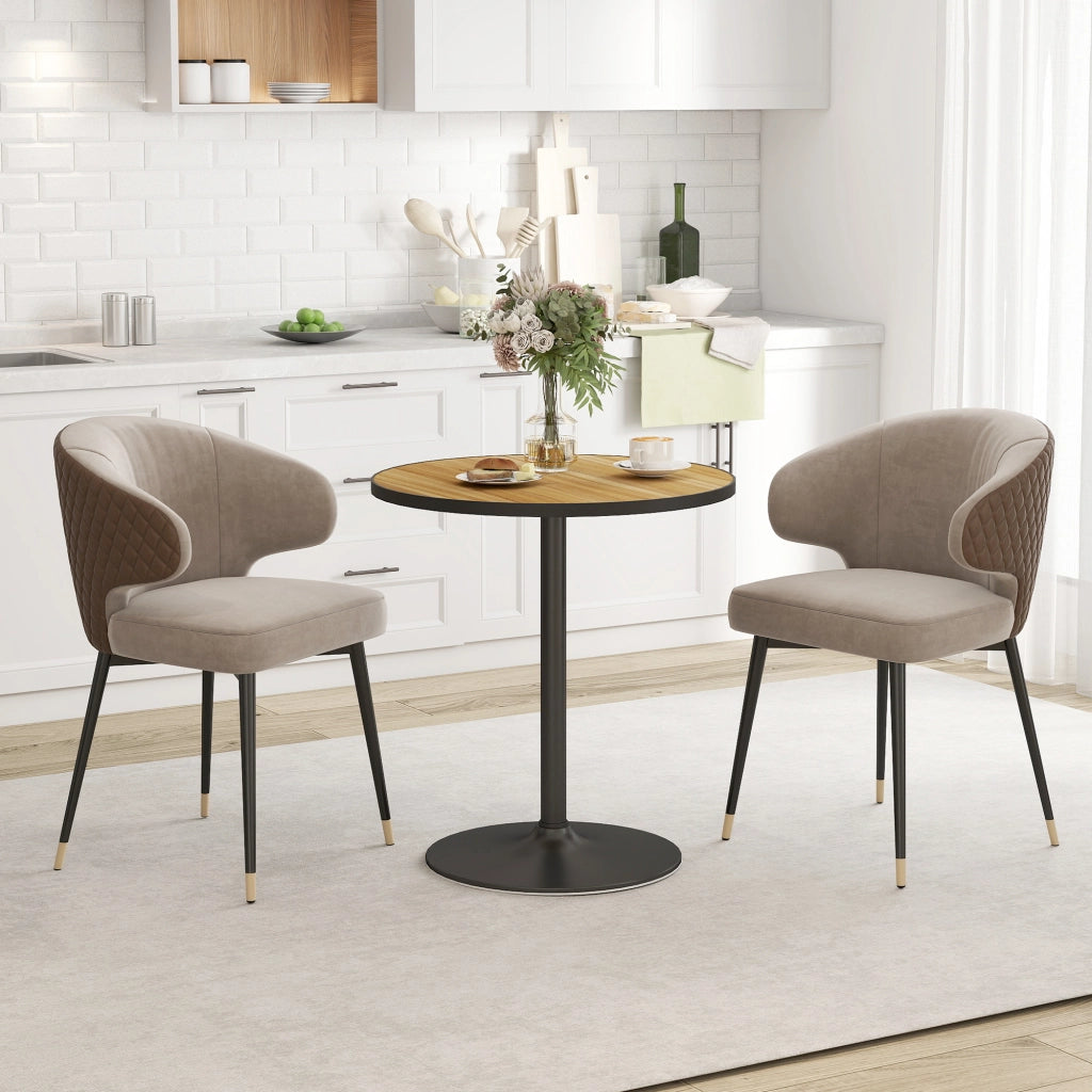 Tavolo da Pranzo Rotondo ¨C Zephmum ¨C Effetto Rovere 90x90