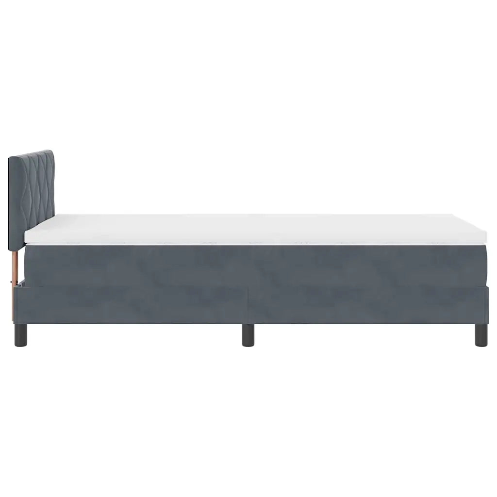 Letto a molle con materasso-Struttura Letto con Materasso Grigio scuro 100 x 200 cm Velluto 290638