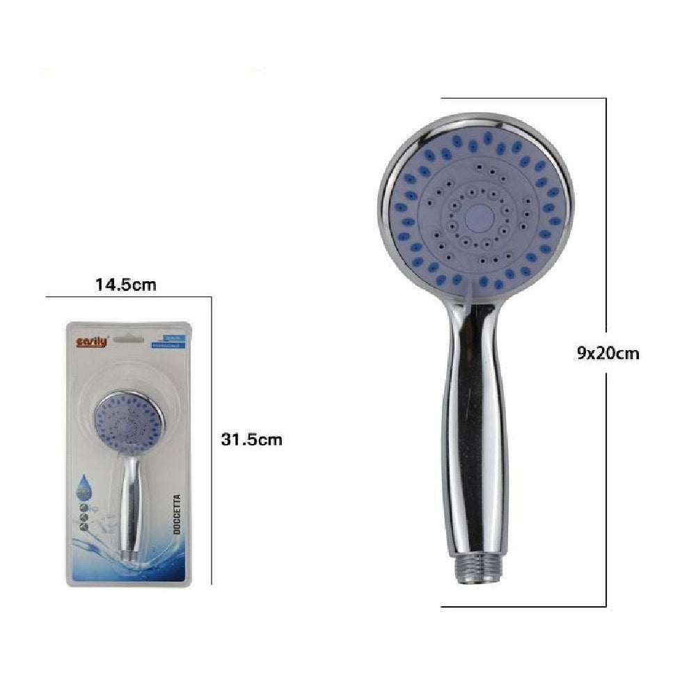 Trade Shop - Bagno Doccetta Doccino Soffione Doccia Cornetta Rotondo Moderno 9x20cm 69056 -