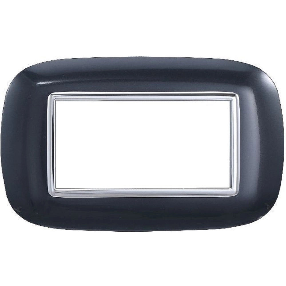 Trade Shop - Placca Oval 3 4 6 Moduli Colore Nero Compatibile Con Bticino Axolute -