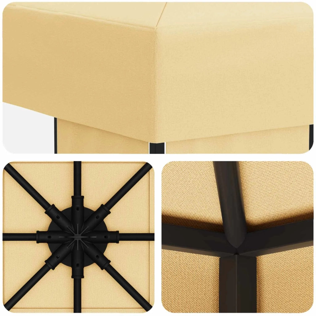 Gazebo 3 x 3 m Crema Poliestere e Acciaio 190 900350