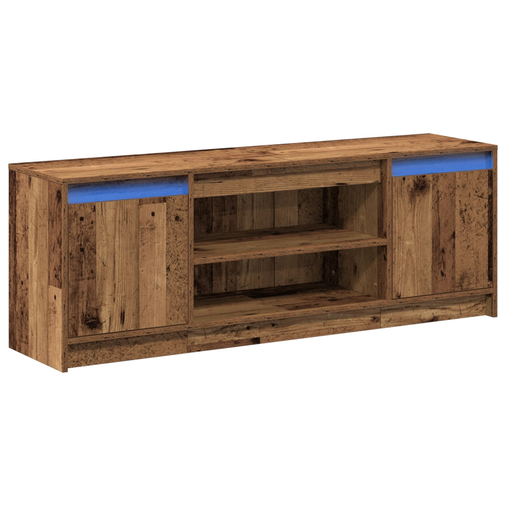 Mobile TV con LED Legno Old 139.5x34x50 cm Legno Ingegnerizzato