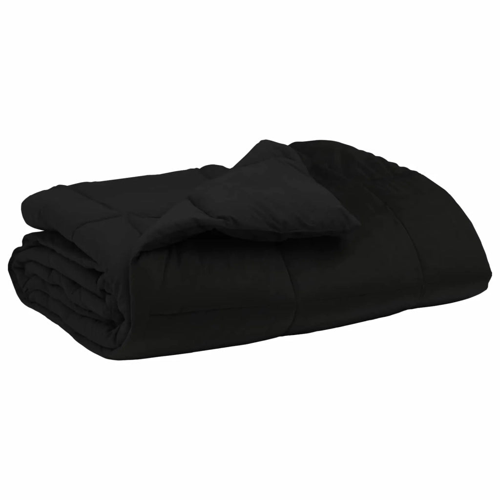 Piumone | Duvet Completo Annuale Nero 240 x 260 cm Microfibra