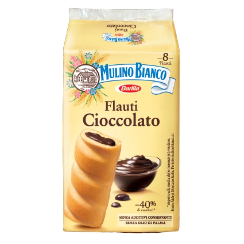 Mulino bianco flauti al cioccolato in confezione da 8 flauti - 280 grammi totali