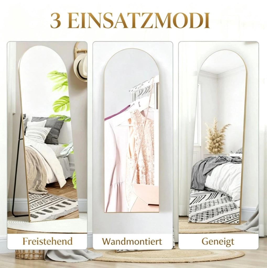 SPECCHIO Intero ad Arco 50x150 cm Oro da Terra e Parete