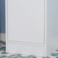 kleankin Colonna Bagno Salvaspazio in Legno con Specchio e Apertura a Pressione, 30x28x170cm, Bianco