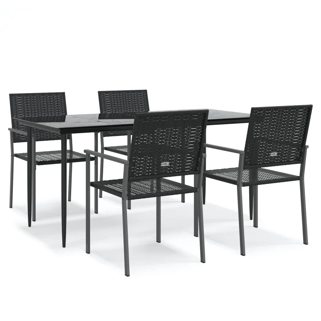 Set da Pranzo da Giardino 5 pz in Polyrattan e Acciaiocod mxl 100585