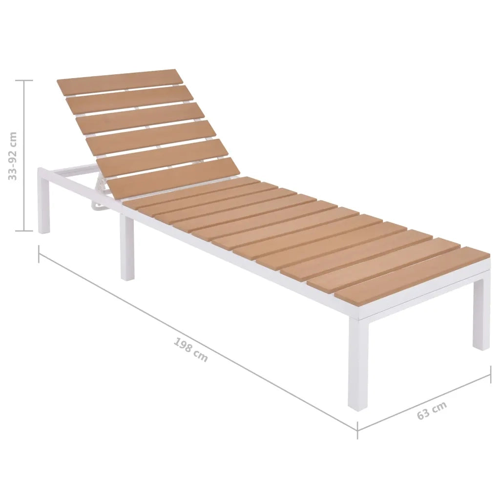 Lettino Prendisole in Alluminio e WPC Marrone cod mxl 21752