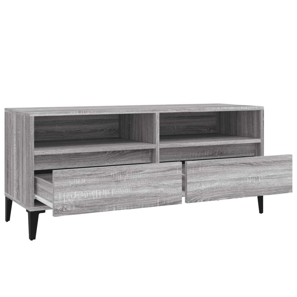 Mobile TV multimediale mensola TV credenza TV sala da pranzo soggiorno camera da letto Sonoma 100 x 34,5 x 44,5 cm legno ingegnerizzato grigio 02_0028324
