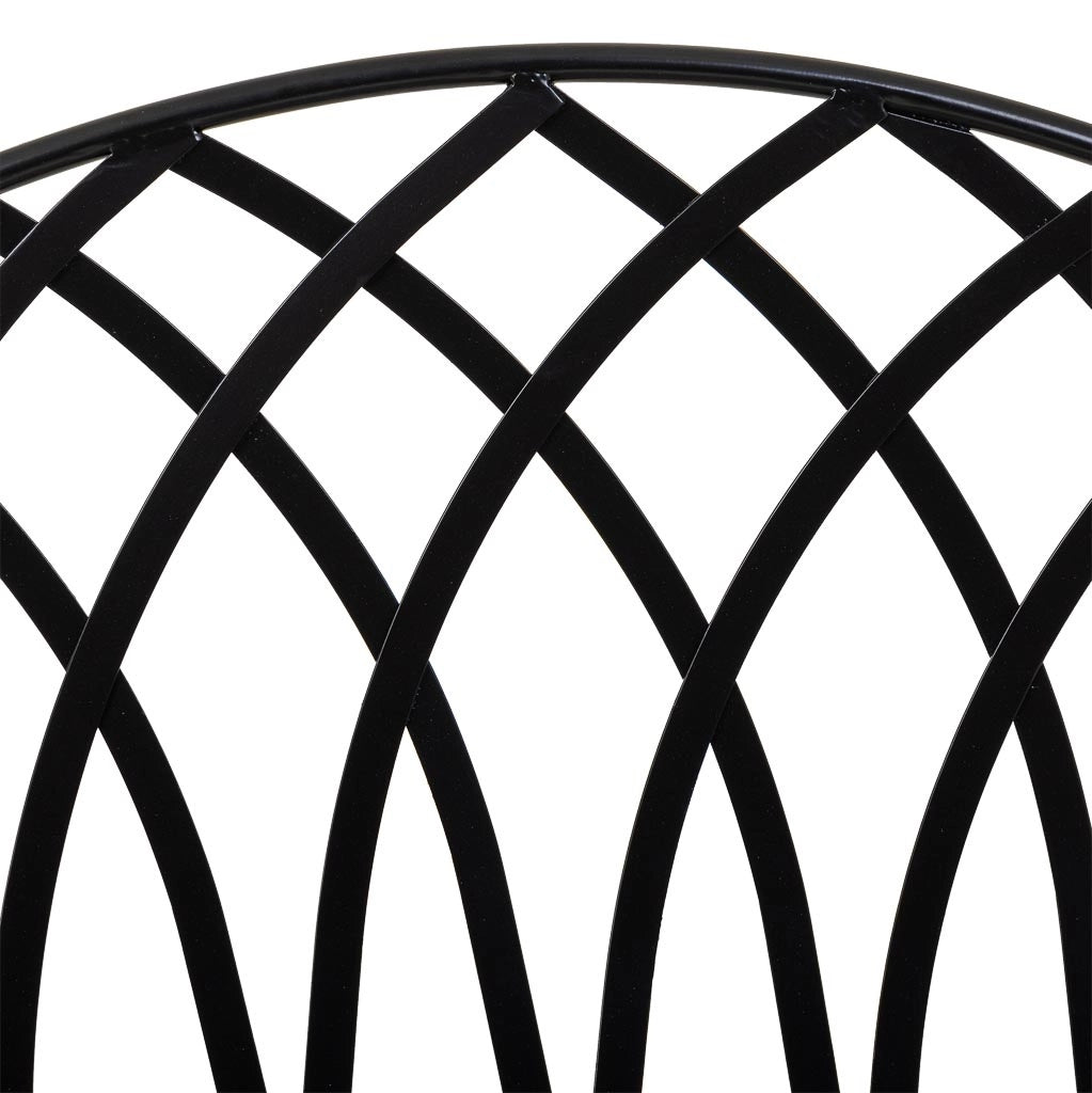 Panca in ferro battuto nera 110x50x88h