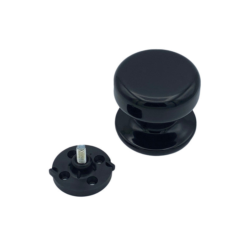 Pomolo fisso per porta SAGUATTI 875/70QB in alluminio nero lucido