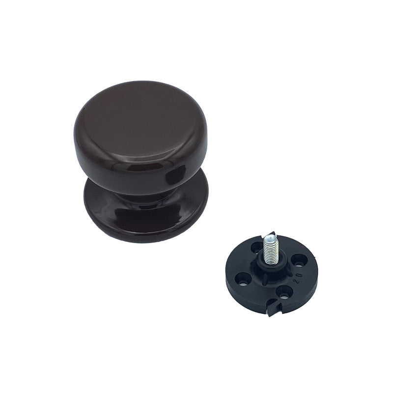 Pomolo fisso per porta SAGUATTI 875/70UB in alluminio marrone lucido