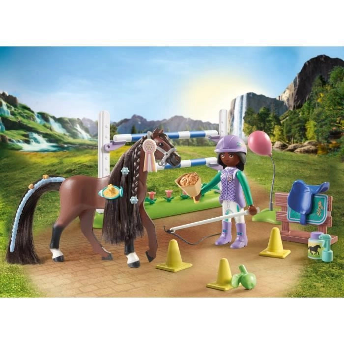PLAYMOBIL 71355 Zoe & Blaze con percorso a ostacoli - Cavalli della Cascata - Con ostacoli modulari - Dai 5 anni in su