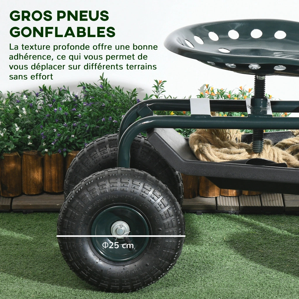 Sedia da giardino girevole ¨C zephmum ¨C verde, regolabile in altezza, max 150 kg