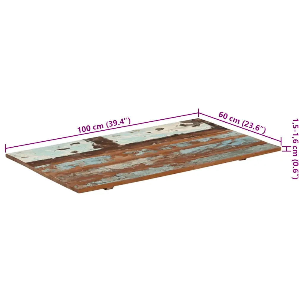 Piano Tavolo Rettangolare 60x100 cm 15-16 mm Legno di Recupero