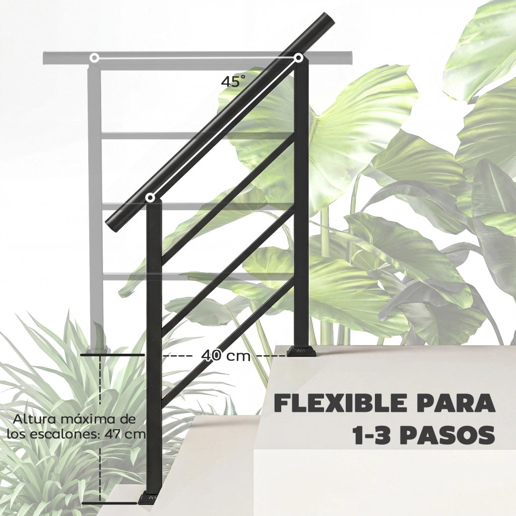 Corrimano per Scale 95 cm con Kit Installazione ¨C zephmum ¨C Nero, Acciaio