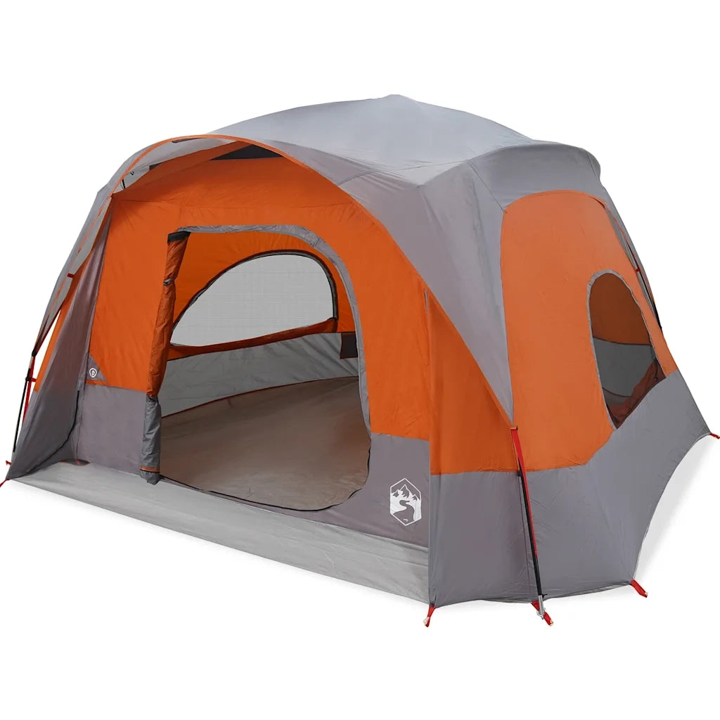 Tenda Familiare Cabina 6 Persone Grigia Arancione Impermeabile 4009557
