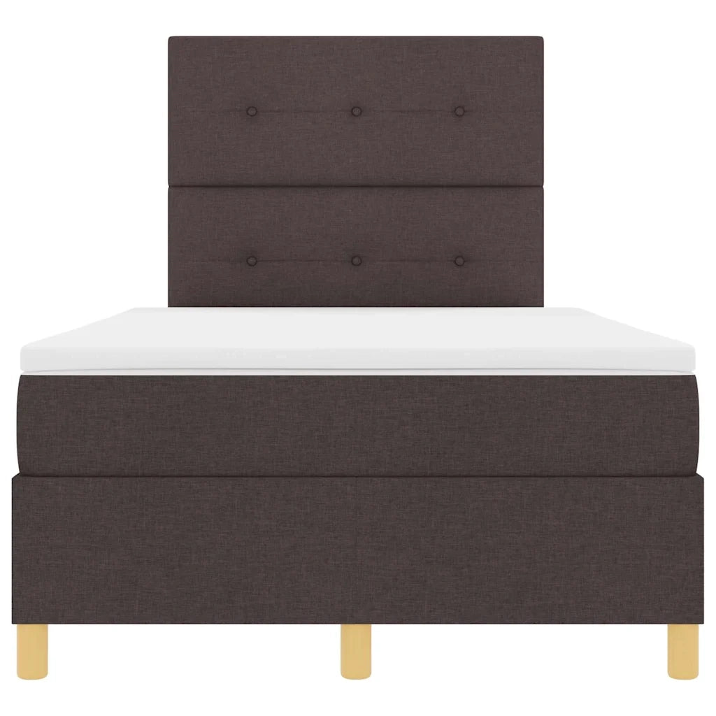 Letto a molle con materasso Marrone scuro 120 x 200 cm Tessuto 3343092