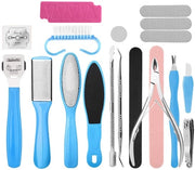 Kit di cura dei piedi professionale - 19 pezzi - Rimozione callus e calli - Scrape per piedi - Materiali duraturi - Qualità da salone - Kit di cura dei piedi