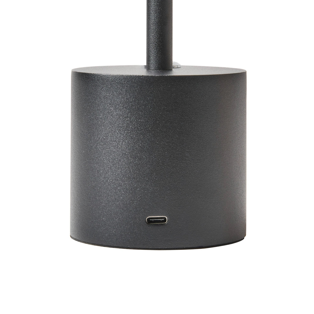 Lampada da tavolo in alluminio nero senza fili per interni e per esterni stile moderno