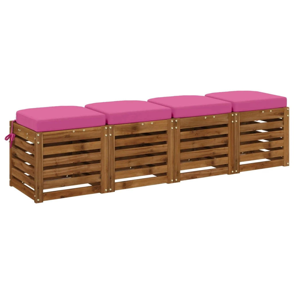 Cuscini per sedile a 4 pezzi SOEST 4 pcs 100% Poliestere Rosa 945272