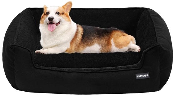 Letto per cani, Banca per cani, Cuscino per cani, Grembo per cani Rimosso e lavabile, Nero, 90 x 75 x 25 cm