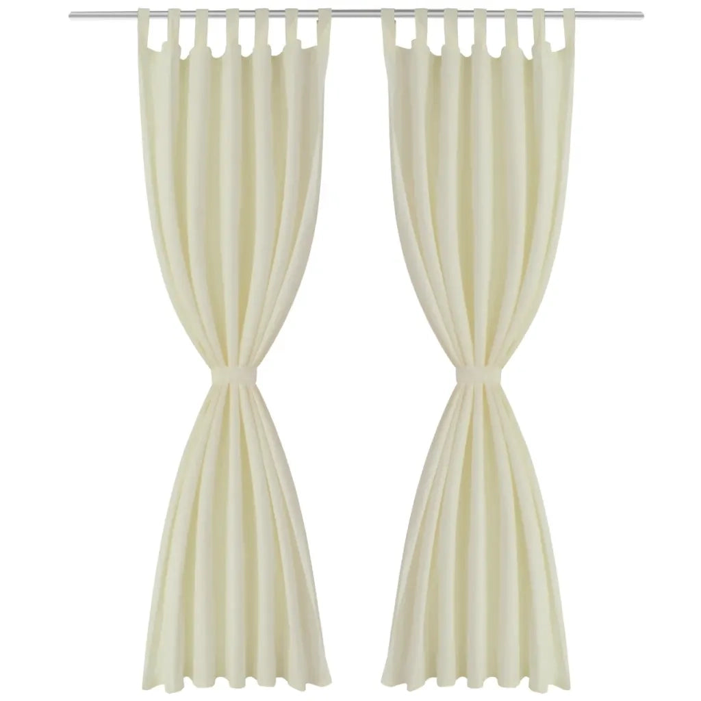 Tende Micro-Raso Crema 2 pezzi con Occhielli 140 x 245 cm cod mxl 67517