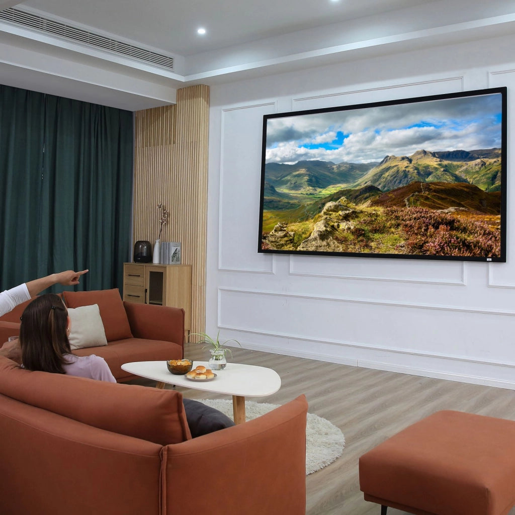 EasyComfort Telo Proiettore da 100 Pollici 16:9/4:3, Schermo Proiezione a Muro Compatibile con Proiettori LED e LCD per Casa o Ufficio