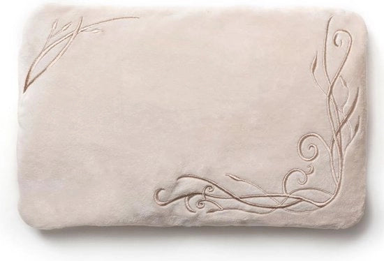 Cuscino termico per addome e schiena con semi di uva - Lavabile e microonde resistente, beige
