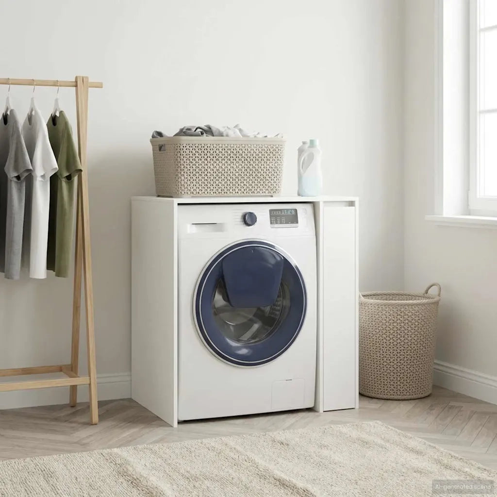 Mobiletto per lavatrice con porta Bianco 87 x 60 x 89 cm 8006800
