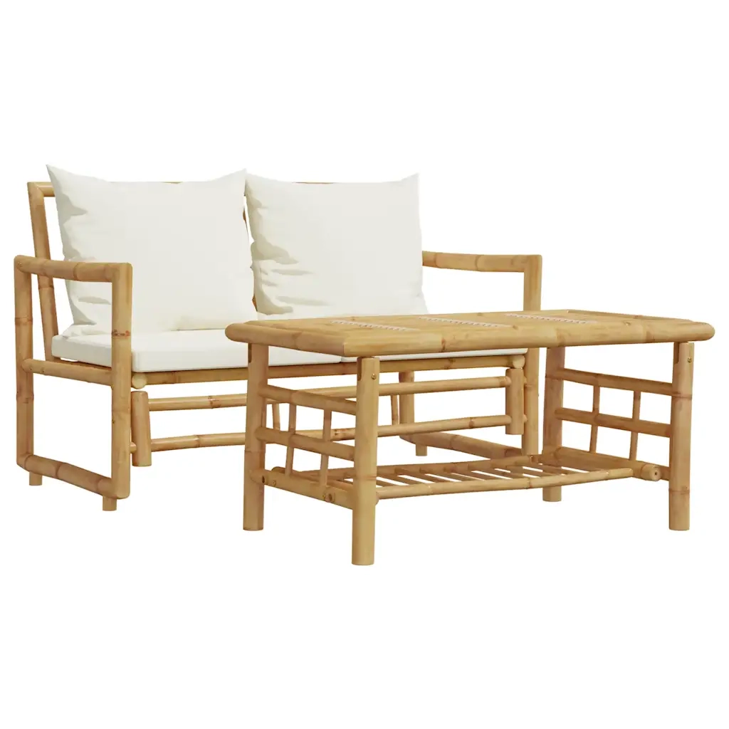 Set Divano da Giardino 2 pz con Cuscini in BambÃ¹