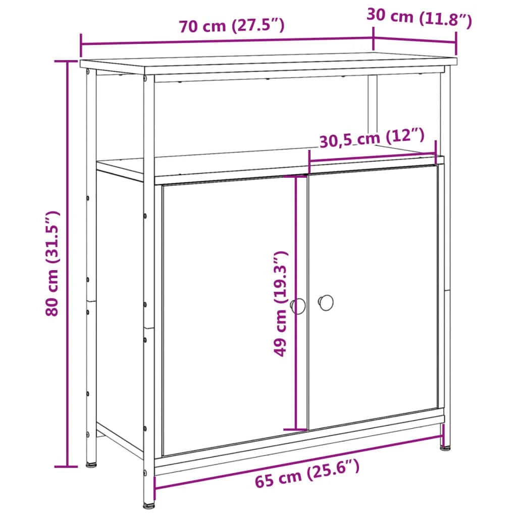 Buffet credenza cassettiera armadio mobile contenitore organizer cucina soggiorno salotto legno vecchio 70 x 30 x 80 cm legno ingegnerizzato marrone 02_0036607