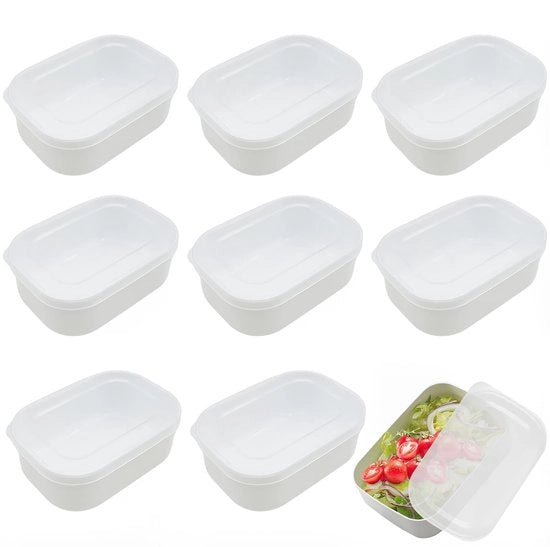 Set di contenitori in plastica per il congelamento, 8 pezzi, contenitori con coperchio in plastica, 280 ml, contenitori riutilizzabili per snack, set di contenitori in plastica per il congelamento di snack, frutta, erbe e salse.