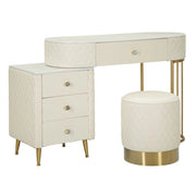 Consolle Trucco VKH21, Bianco, Legno, 120x40x75 cm