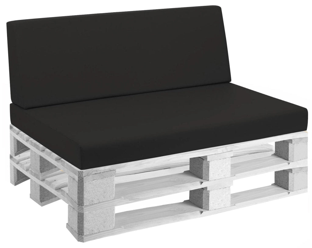 Cuscini per Pallet 120x80 cm Seduta e Schienale in Similpelle Mariotti Reforma Nero