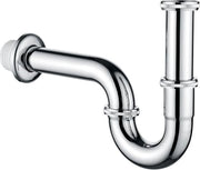 Sifon per WC con scarico in acciaio inossidabile e finitura cromata