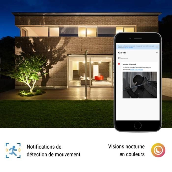 Telecamera di sorveglianza wireless da esterno con pannello solare Konyks Camini Air 2 Solar