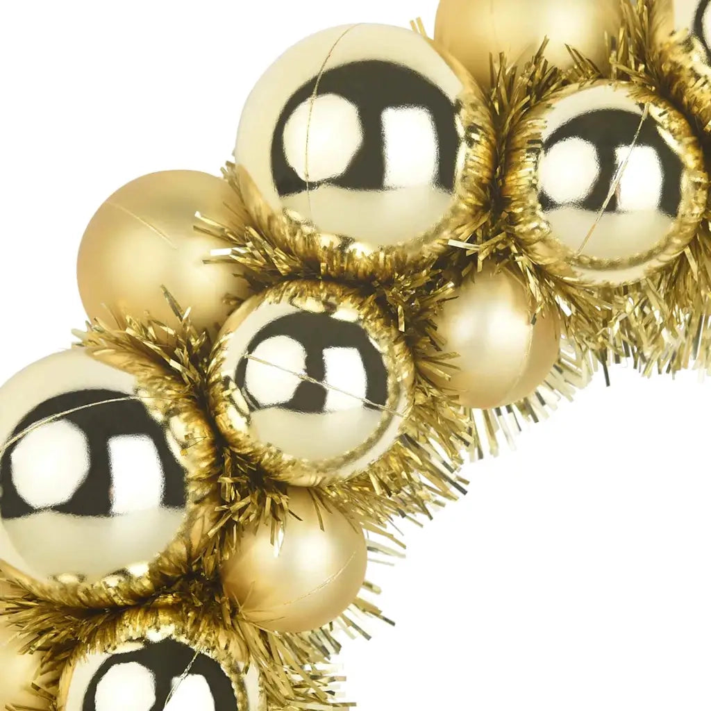 Corone di Palline di Natale 2 pz-Decorazioni natalizie Oro 33 x 33 x 7 cm